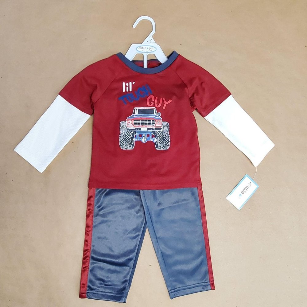 Cutie Pie 2 Piece Set Size 24 M Red/Grey